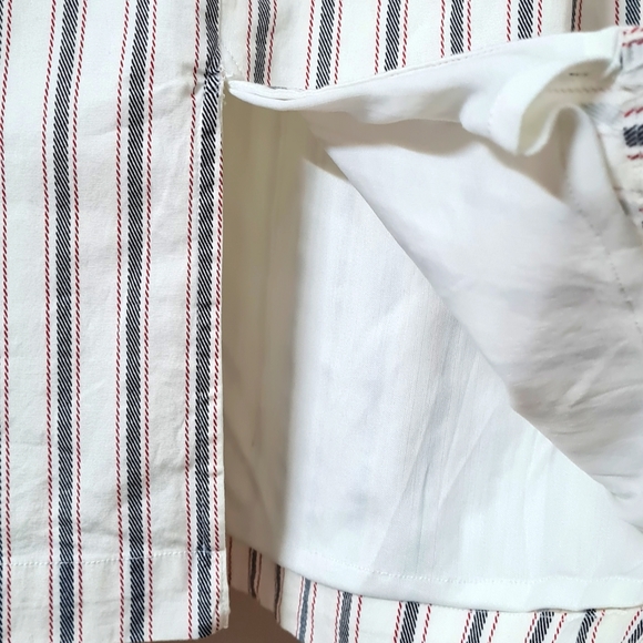 Midi dress in white ticking stripe pattern. - Picture 4 of 4